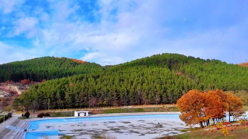 Scenic view of swimming pool against sky