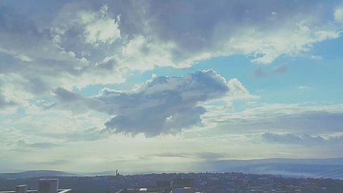 View of cloudy sky over mountains