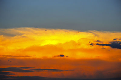 Low angle view of sky at sunset