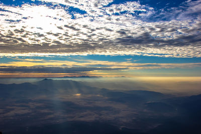 Aerial view of cloudscape during sunset