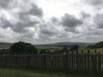 Scenic view of field against sky