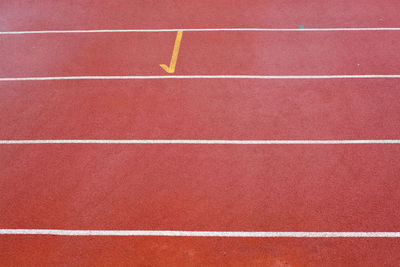 Full frame shot of red running track