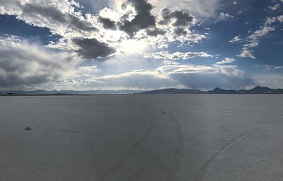 Scenic view of desert against sky