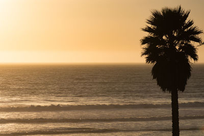Scenic view of sea at sunset