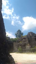 View of old ruins against cloudy sky