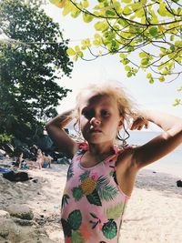 Portrait of girl on beach