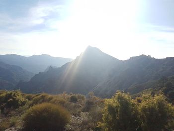 Scenic view of mountains against sky