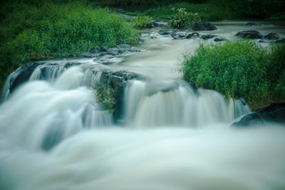 Scenic view of waterfall