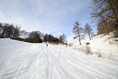 Scenic view of snowcapped mountain against sky