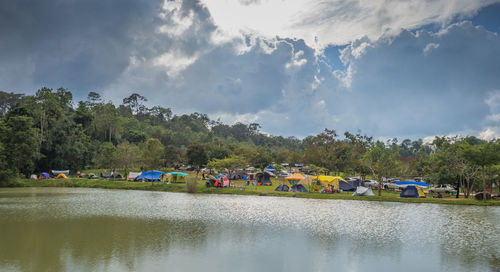 Scenic view of river against sky