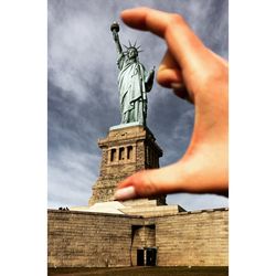 Silhouette of woman against clear sky