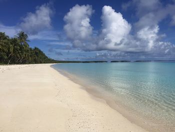 Scenic view of beach against sky