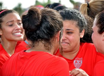 Side view of a teenage girl