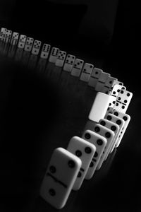 High angle view of computer keyboard on table