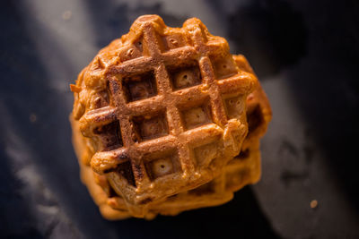 High angle view of waffle