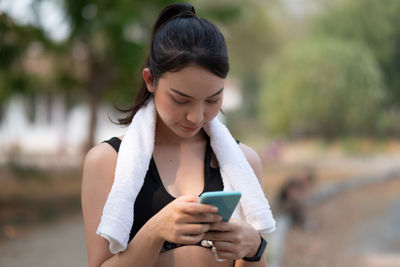 Young woman looking at camera