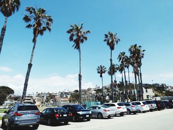 Cars on road against sky