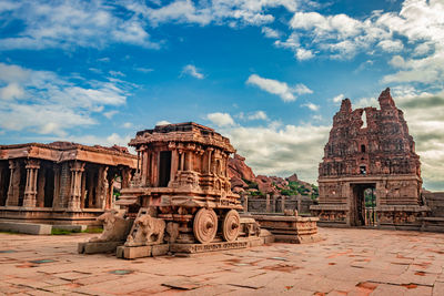 Old temple building against sky