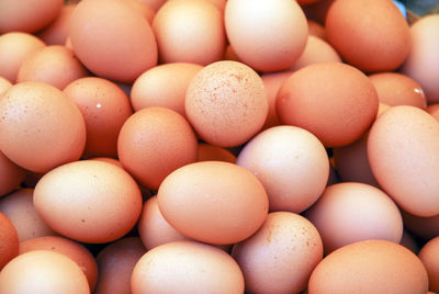 Full frame shot of eggs for sale at market stall