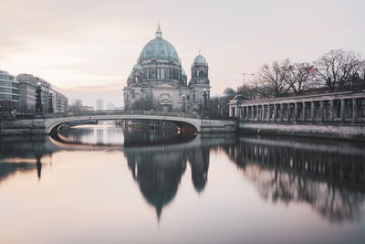 Reflection of buildings in water