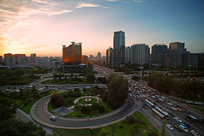 High angle view of cityscape