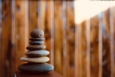 Close-up of stone stack