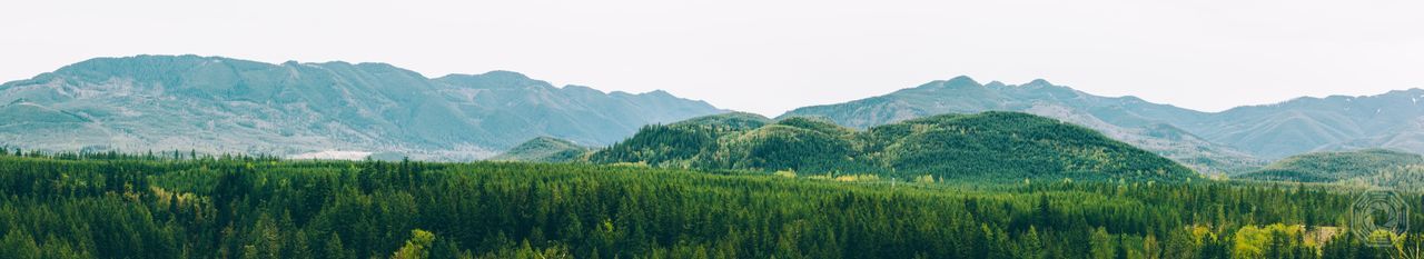 Scenic view of mountains against clear sky