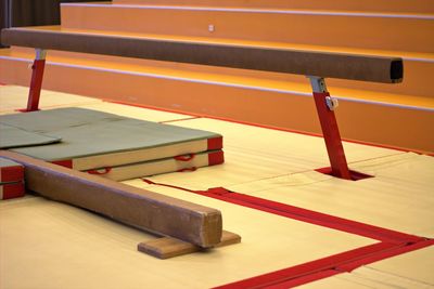 High angle view of books on table