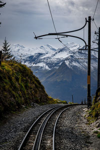 Railroad track against sky