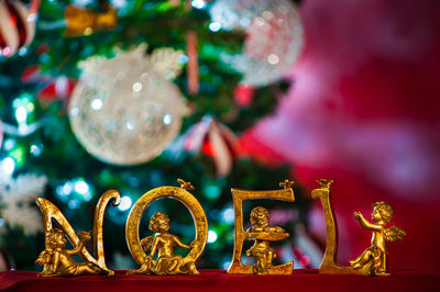 Close-up of christmas statue