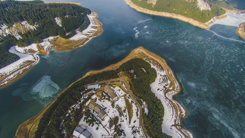 High angle view of lake