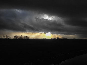 Scenic view of landscape against cloudy sky