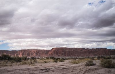 Scenic view of desert against sky