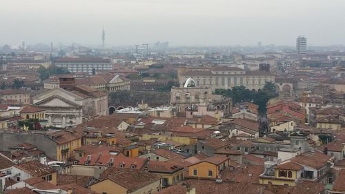 High angle shot of townscape