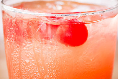 Close-up of drink in drinking glass