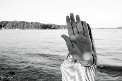 Close up of person in water