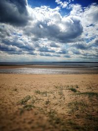 Scenic view of beach against sky