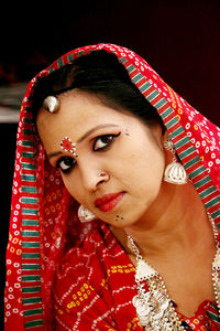 Close-up portrait of indian woman with traditional clothing