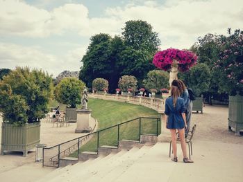 People standing at jardin du luxembourg