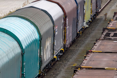 High angle view of train