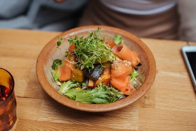 Close-up of food on table