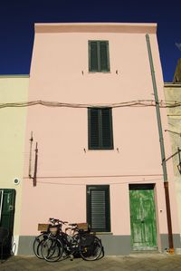 Cars parked in front of building