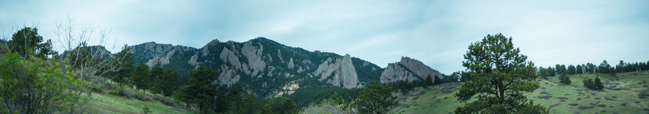 Panoramic view of mountains against sky