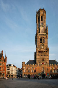 View of clock tower in town