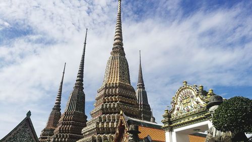 Low angle view of temple building against sky