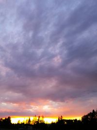 Scenic view of cloudy sky at sunset