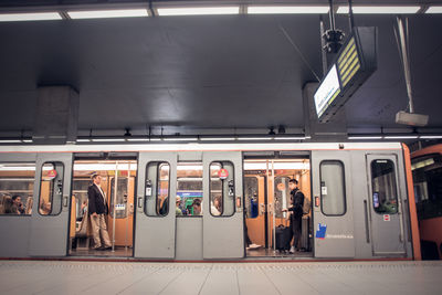 Group of people at subway train