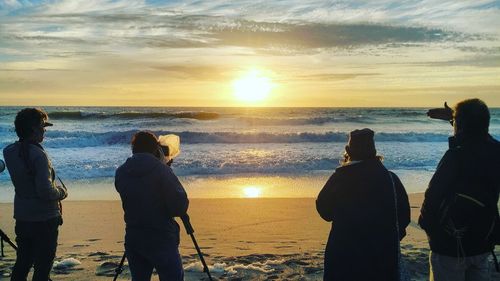 Scenic view of sunset over sea