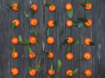 High angle view of orange tomatoes