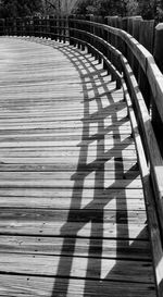 High angle view of shadow on footpath